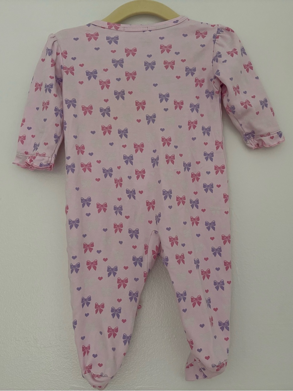 Kissy Kissy Light Pink Bow Ruffle Footed One-Piece - Picture 4 of 4